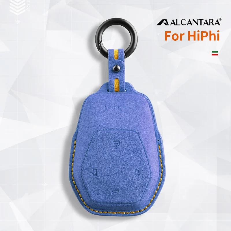 

For HIPHI Y X 2023 Hiphi Z Alcantara Remote Car Key Case Holder Shell Keychain for HIPHI