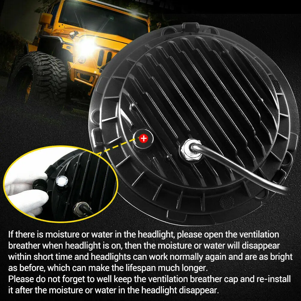 Für Land Rover Defender 7  Zoll LED Scheinwerfer Halo Angel Eye