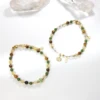 Lii Ji Natural Hetian Jade Tiger's Eye Citrine 4mm American 14K Gold Filled Charms Handmade Bracelet