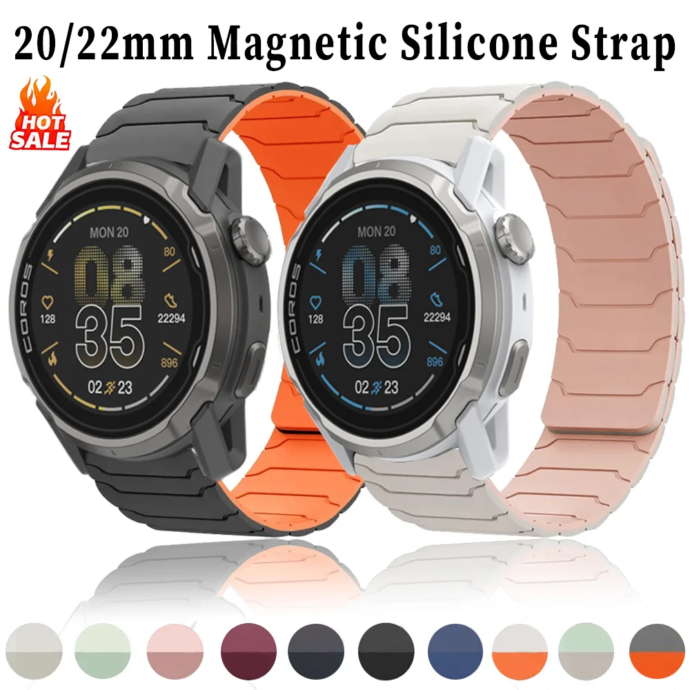 Magnetic Silicone Strap, 20mm/22mm, Replaceable Bracelet Wristband