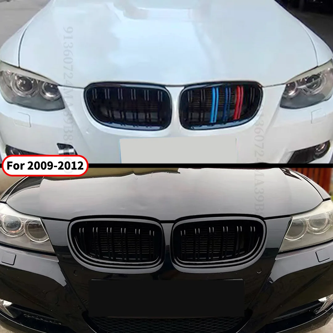 Sportieve Grille Geschikt Voor BMW 3-Serie E90 En E91 Tot 08/2008  Pre Facelift Dubbele Spijl Mat Zwart