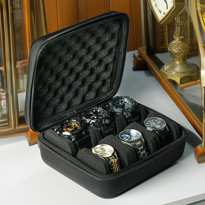 Compact Zippered Watch and Jewelry Travel Organizer with Anti-Scratch Protection