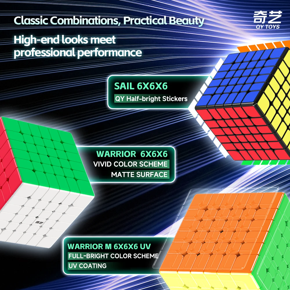 Magnetic Stickerless 6x6 Professional Magic Cube Puzzle Toy