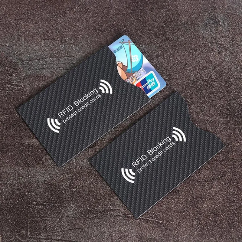 9 Fundas Protectoras RFID Para Tarjetas Bancarias, Anti-Hackeo, De PVC Negro