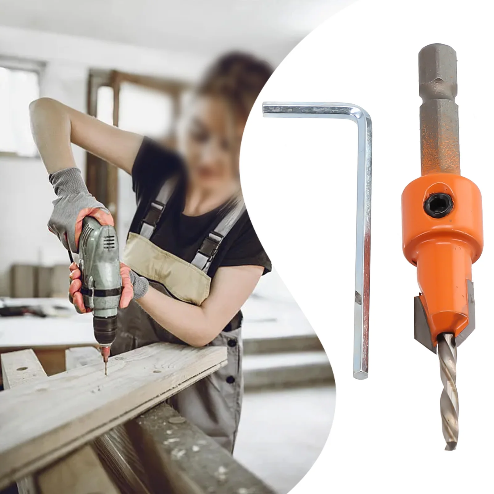 

Drill Bit Hex Shank Countersink Step Drill Bit For Woodworking Drilling Counterbore Carpentry Accessories Alloy Steel 8to 10mm