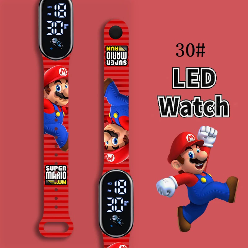 Super Mario Bros Children's Watches Anime Character Luigi Luminous