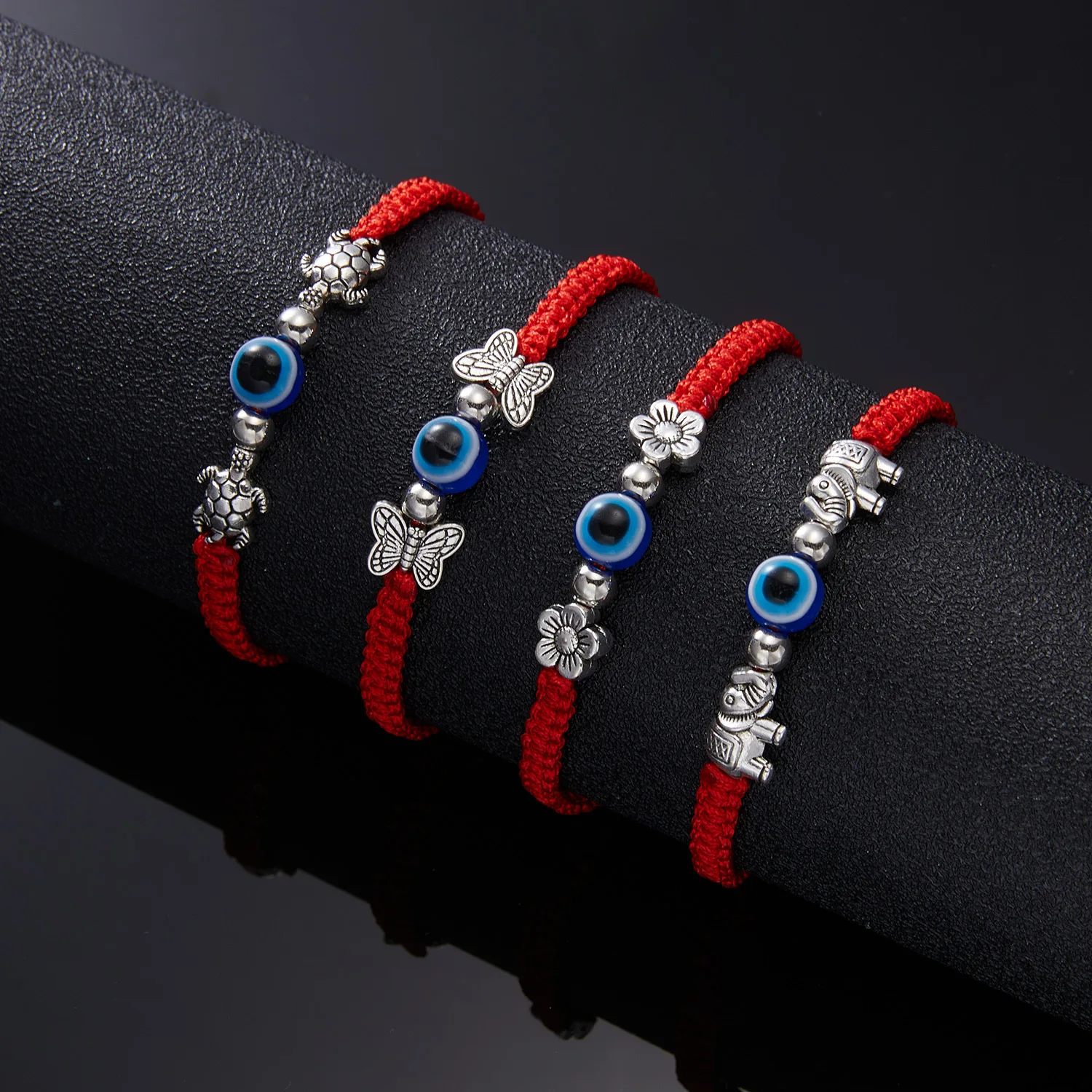 Red and black evil eye bracelet deals