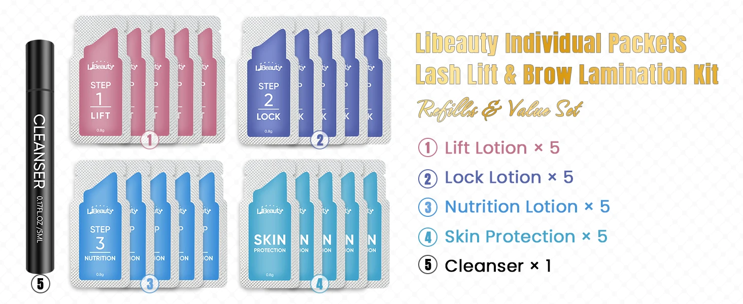 Description Picture 4 of itemLibeauty 20 Pieces/Lot 10-12 Minutes Sachet Lifting Brow Lamination Kit Calia Perm And Fixation Individual Package Makeup Tools