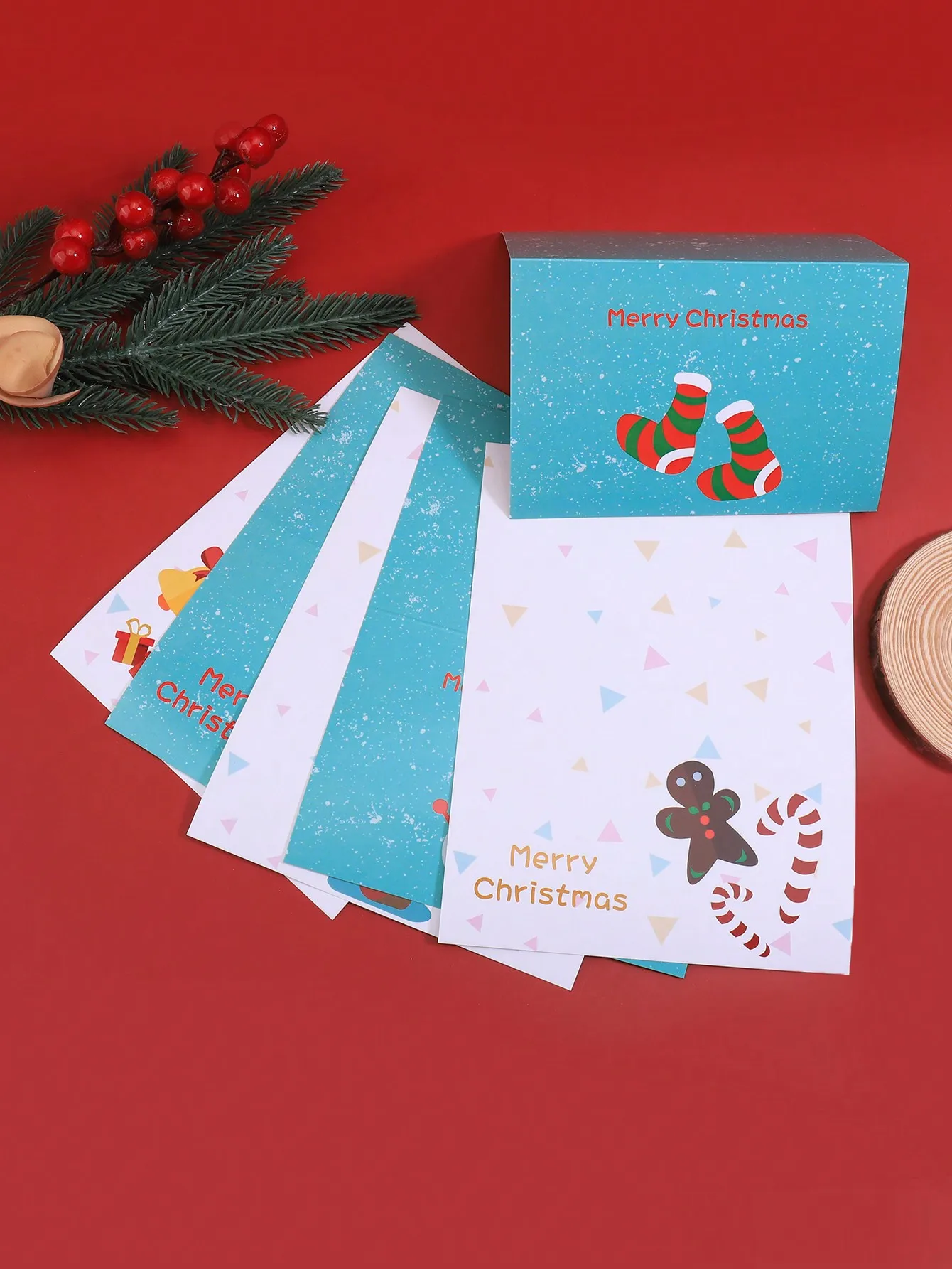 Description Picture 4 of item6pcs/set Christmas greeting card envelope set, for blessings and holiday invitations to teachers, friends, and classmates