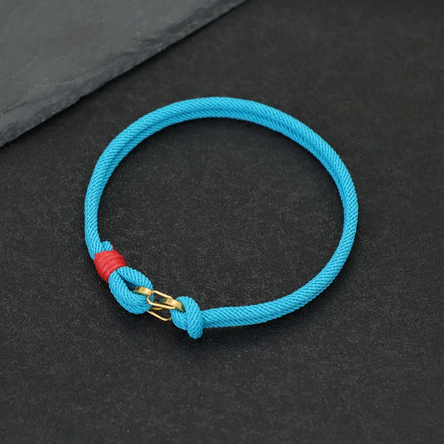 Stainless Steel Thin Rope Bracelet For Men With S Buckle