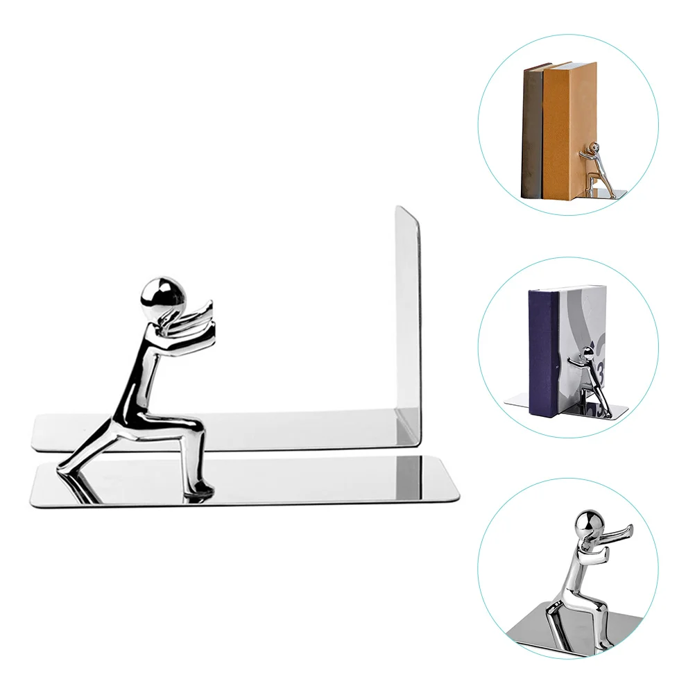 

Creative Bookshelf Stand Desktop Silver Home Decor Simple Bookstand Organizer Office Supply