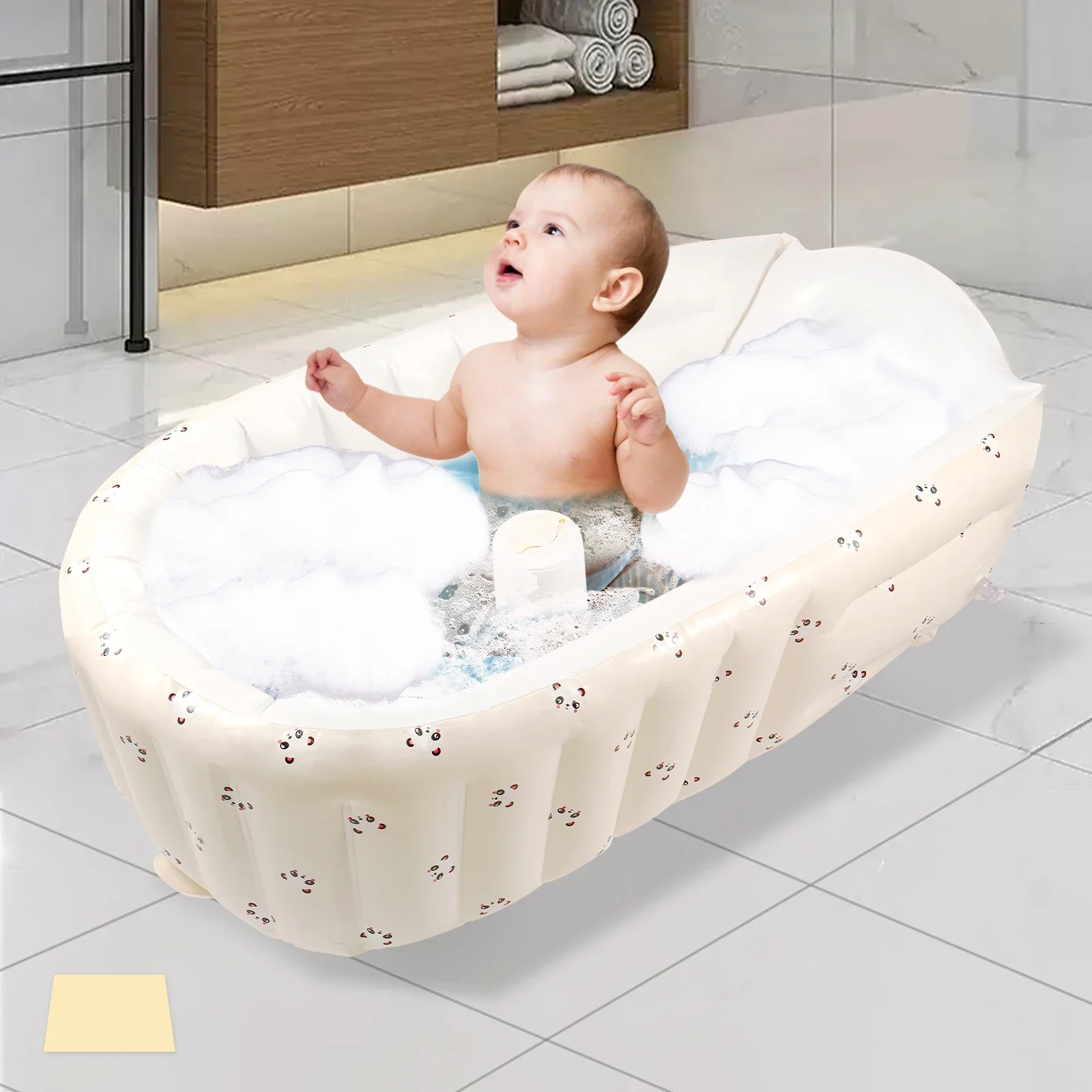 สัตว์เด็กว่ายน้ําอ่างอาบน้ํา Inflatable อ่างอาบน้ําเด็ก Anti SLIP อ่างล้างหน้าแบบพกพาทารก Bath Tub เด็กวัยหัดเดินอ่างอาบน้ําว่ายน้ํา 1