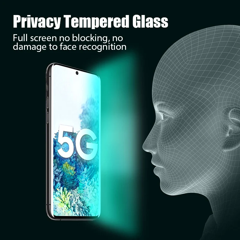 Full Cover Anti-Spy Screen Protector For Galaxy M62 M53 M52 M51