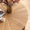 Wood Round Coffee Table for Living Room, 2 Tier Circle Coffee Table with Storage, Rustic Natural Coffee Table for Apartment, Eas 6