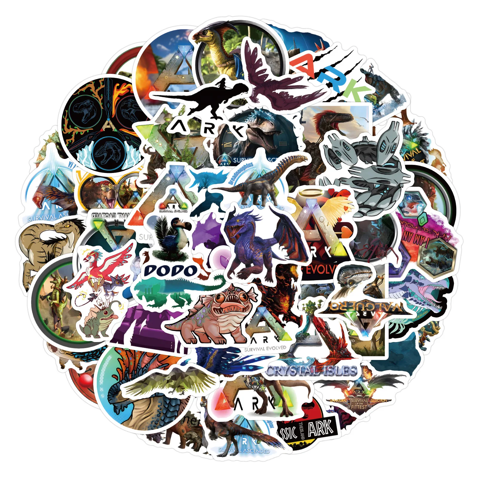 60PCS Ark Survival Evolved 스티커 낙서 스티커 DIY 일기 전화 케이스 수제 스크랩북 미적 스티커