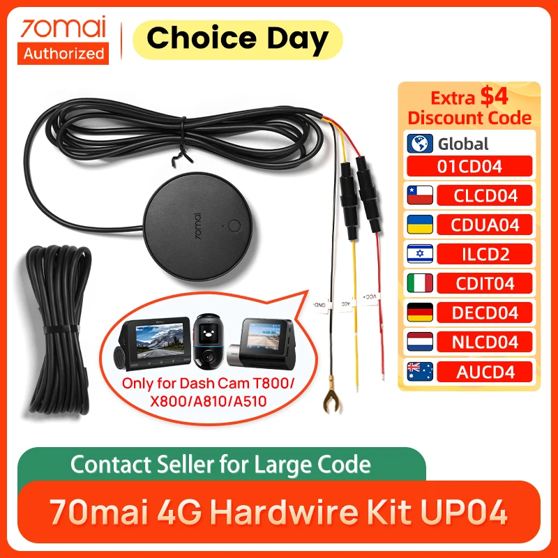 70mai 4G Hardwire Kit UP04 for 70mai Dash Cam Omni X800 / X200