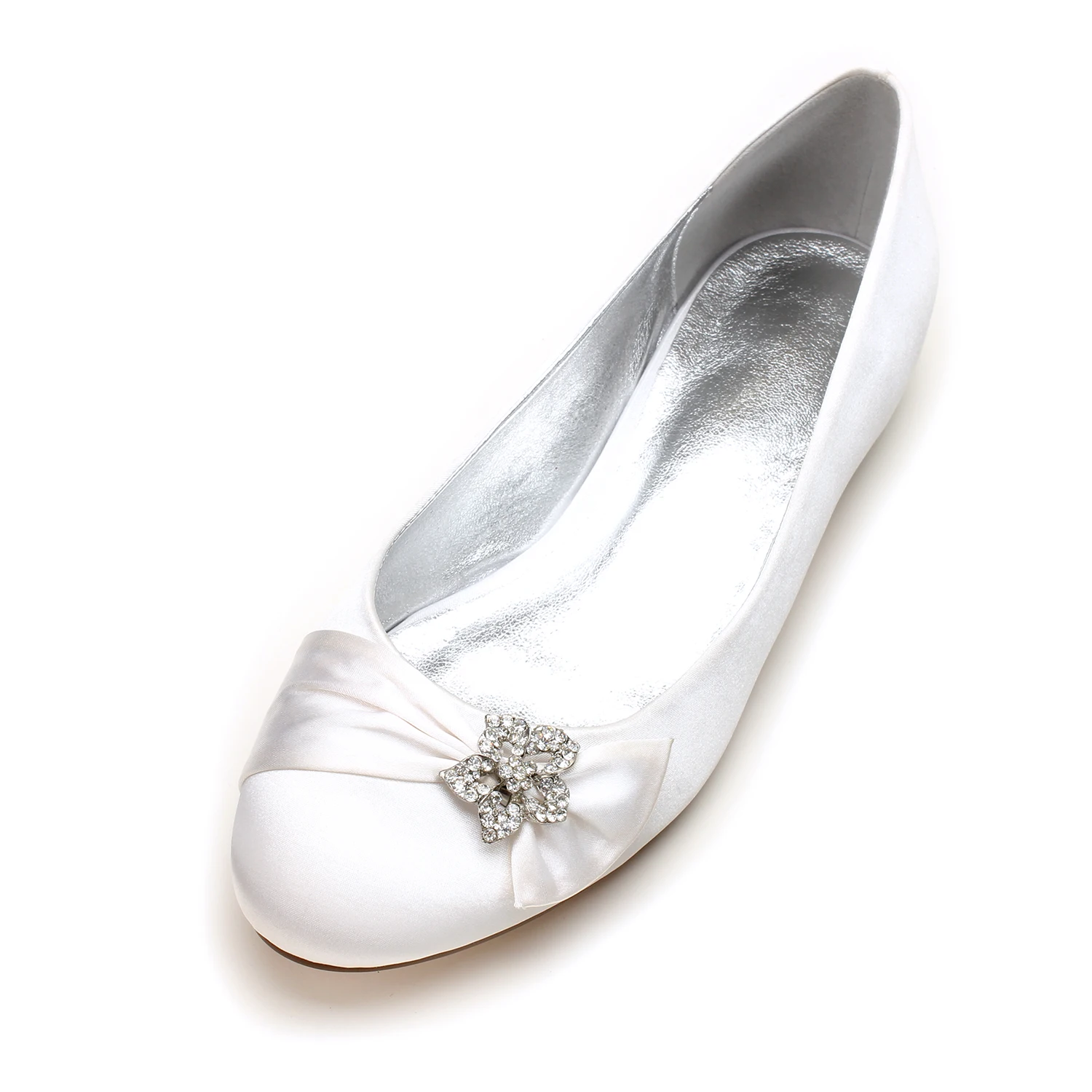 

Comfort Flat Satin Wedding Shoes Round head Prom Evening Formal Party Dress Flats
