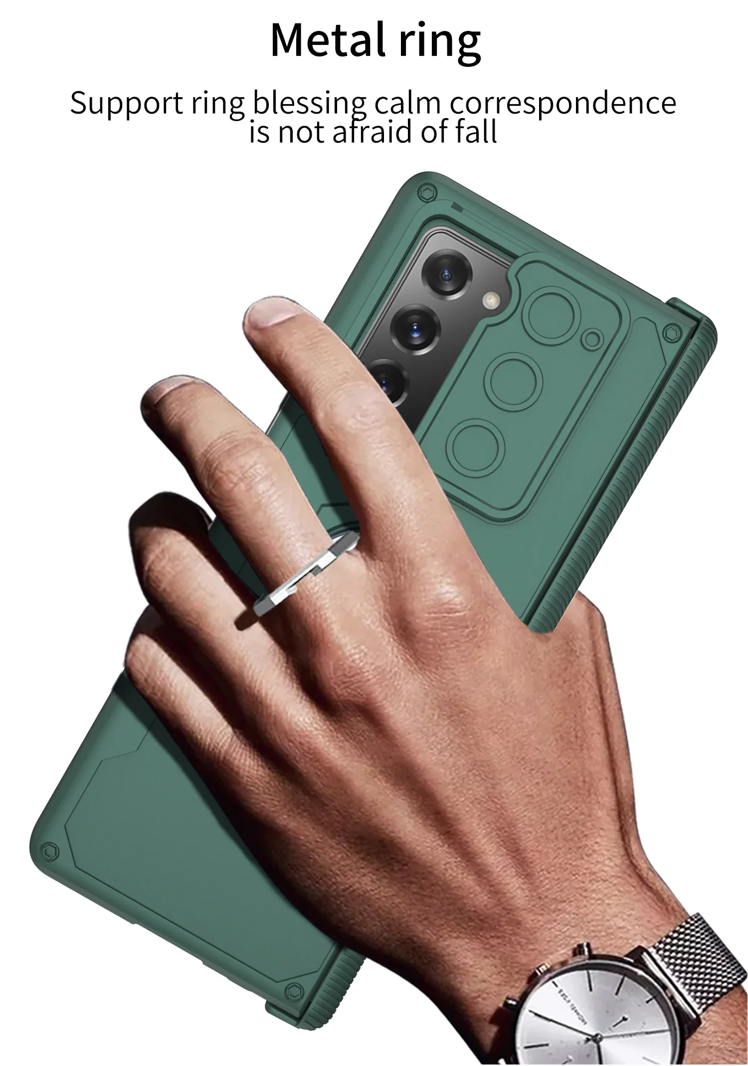 Magnetic Hinge Armor Plastic Case For Samsung Galaxy Z Fold 2 Outer Glass Protec