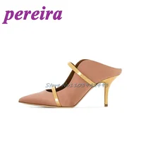 Sandales à talons à lanières argentées, bout pointu peu profond, chaussures De luxe De styliste, été 2025 5
