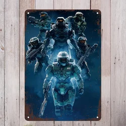 Vibrant Halo - Inspired Metal Wall Art Sign - Master Chief & Teamwork Design - Aluminum 14x20cm (Aluminum sign)