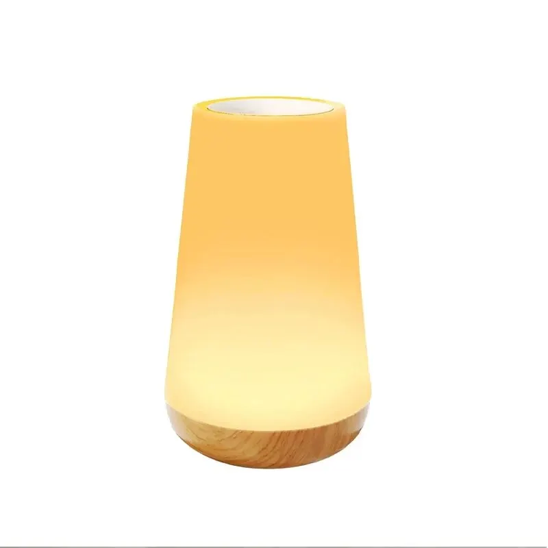 리모컨 터치 충전식 RGB 야간 램프, 밝기 조절 침대 옆 조명, 13 가지 색상 변경