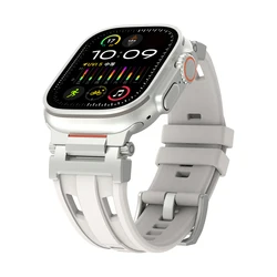 Titanium Color Sports Silicone Wristband for 42mm 44mm 45mm 49mm (Starlight)