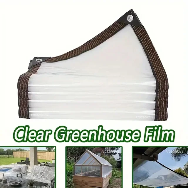 Thick transparent waterproof canvas for gardens, transparent polyethylene rainproof plant cover, and insulation shed fabric with