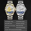 GLENAW Three Dimensional Sailing Dial Design Luxury Automatic Mechanical Watches Luminous waterproof Stainless Steel Strap Watch 6