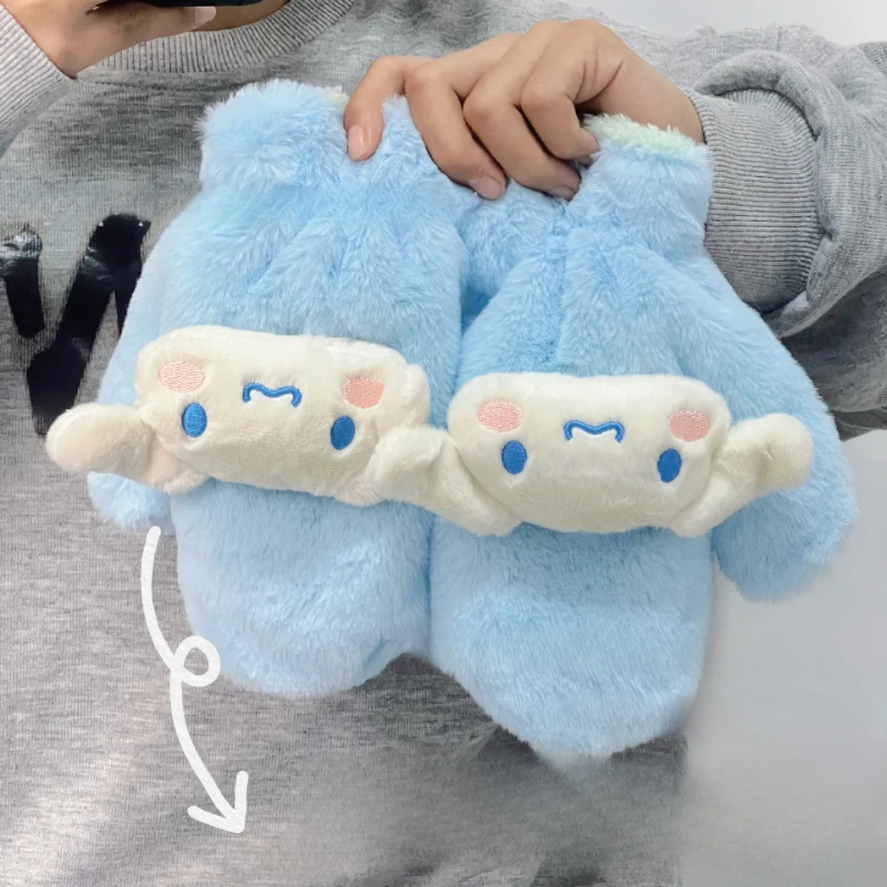 

Kawaii Sanrio Anime Cinnamoroll My Melody Pochacco Cute Cartoon Gloves Sweet Lovely Plush Gloves Cute Things for Girls