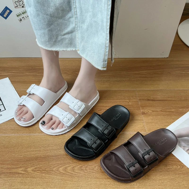 Tilly Buckle Thick Sole Slippers