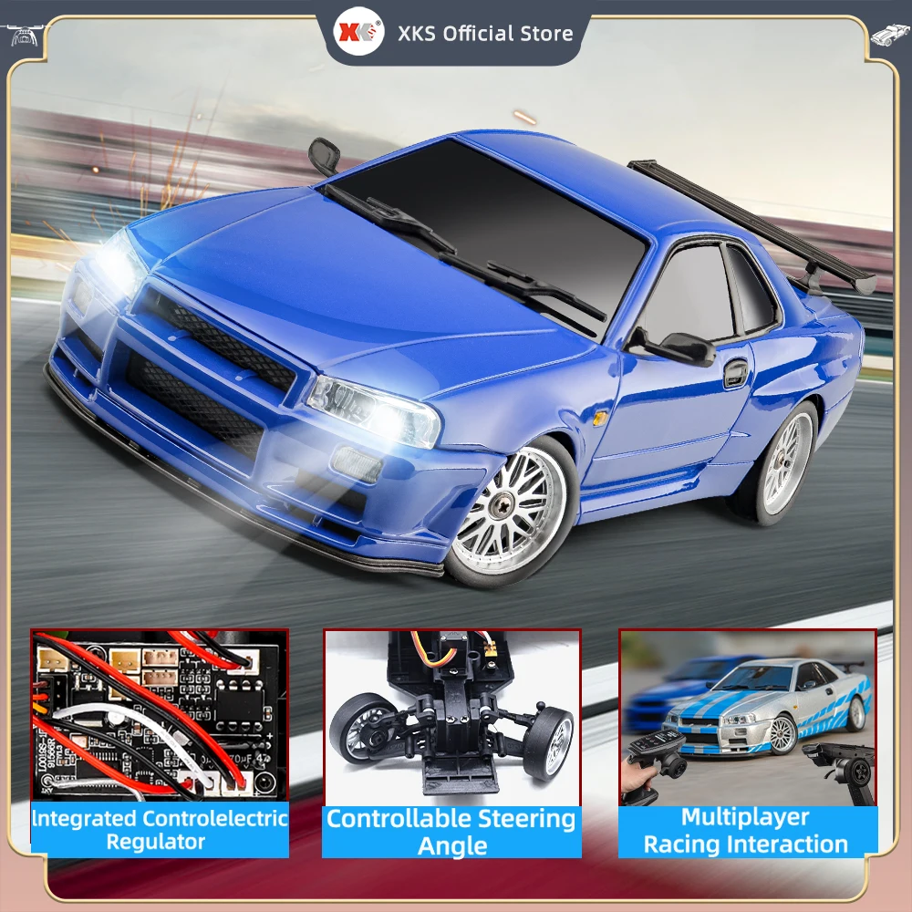 LDR/C LD1899 1/18 RC Model Drift Car GTR R34 Metal Alloy Body Shell Remote Control Car in Gyroscope Adult Children's Toys 3