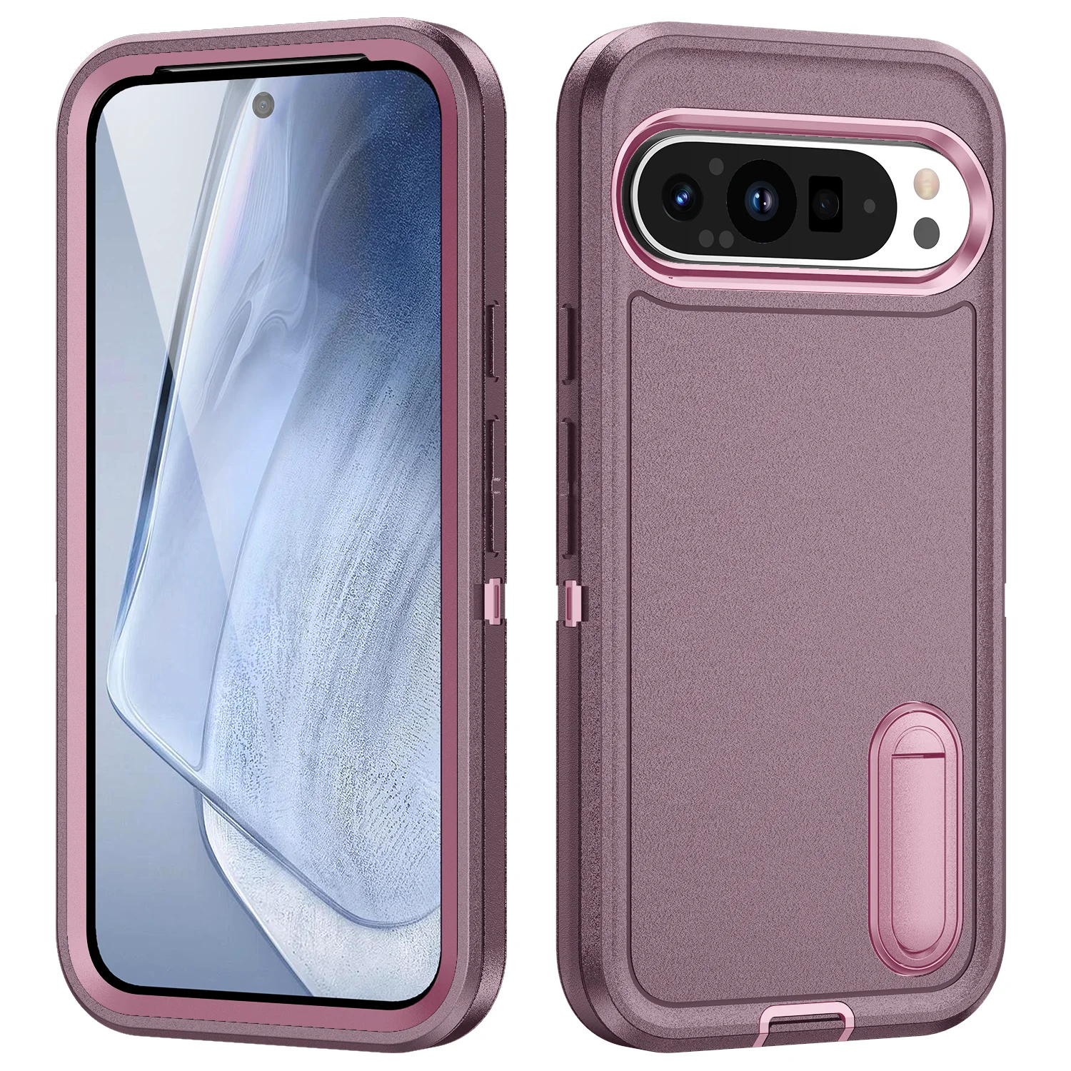 Ultimate Shockproof Hybrid Case with Hidden Stand Holder and Dual-Layer Bumper