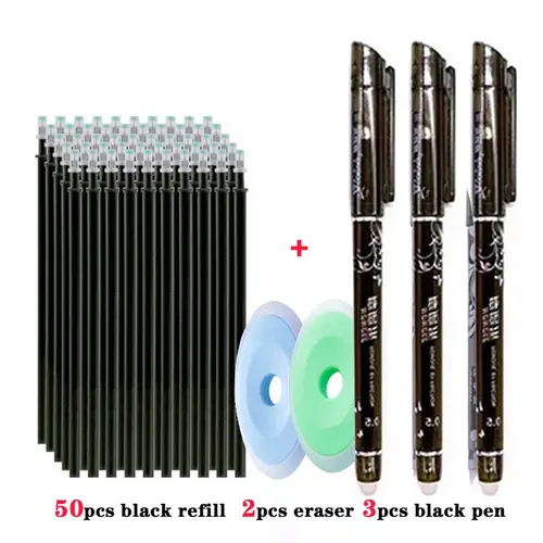 55pcs/lot Erasable Gel Pen 0.5mm Refill Rod Magic Ink Erasable Pen Washable Handle Office School Writing Tools Kawaii Stationery - Image 7