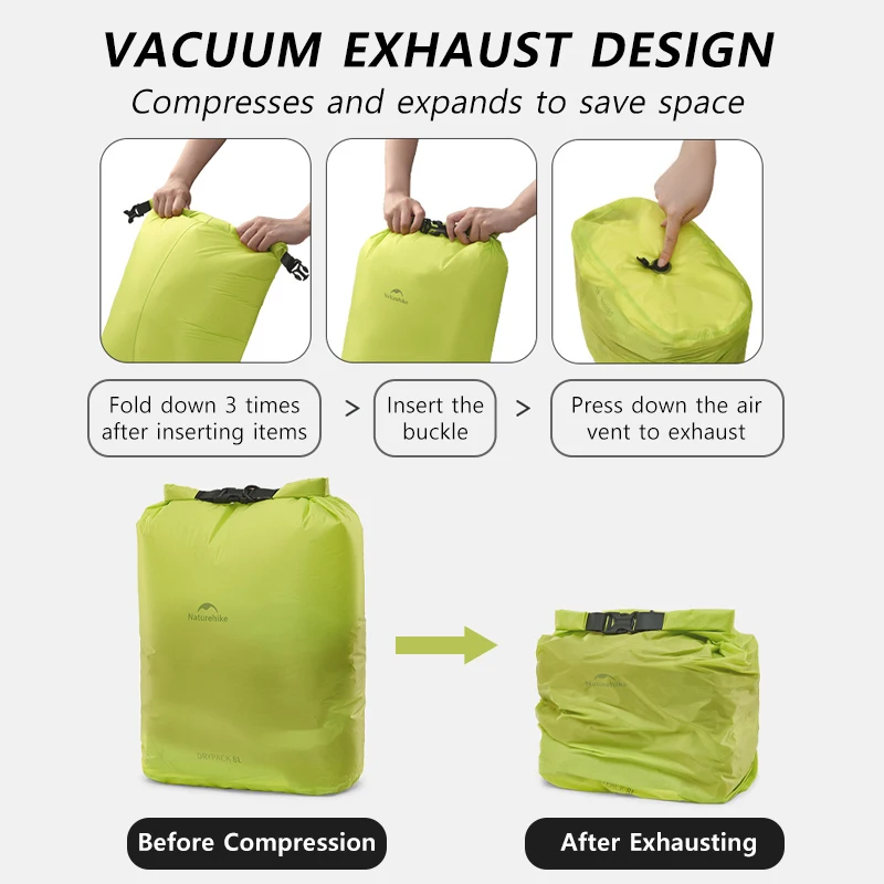 Naturehike waterproof dry bag 2L 4L 8L nylon camping trekking swimming rafting kayaking bag