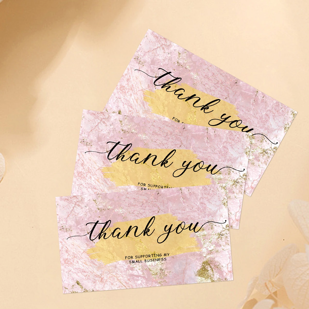 Thank you cards wedding invitations 50pcs for supporting small business gift packaging party