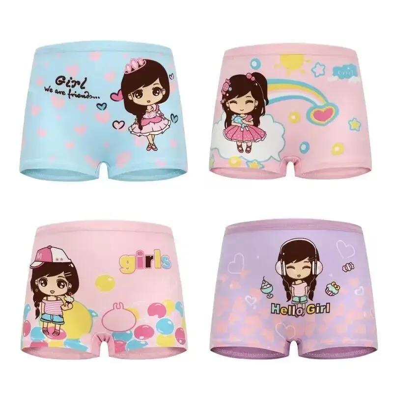 10 Pieces Children Girls Panties Cotton Cartoon Child Underwear for Girls Kids Boxer Panties 2-10Years