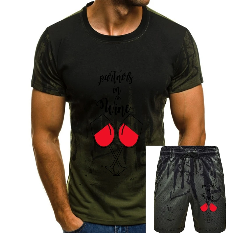 

Partners In Wine Two Beautiful Glasses Of Red Wine Men'S T Shirt Pour Hommes Round Neck Men Top Tee 035580