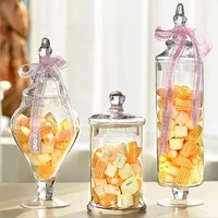 Crystal Wedding Decor Transparent Glass Crafts Three Styles Candy Jars Grain Storage Bottle 1