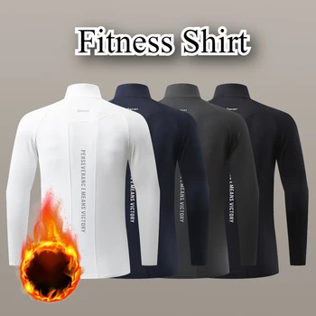 Men's Fitness T-Shirts Hiking Outdoor Sports Long Sleeve T-shirt Leisure Quick Dry Running Sports Clothing Yoga Workout Tops