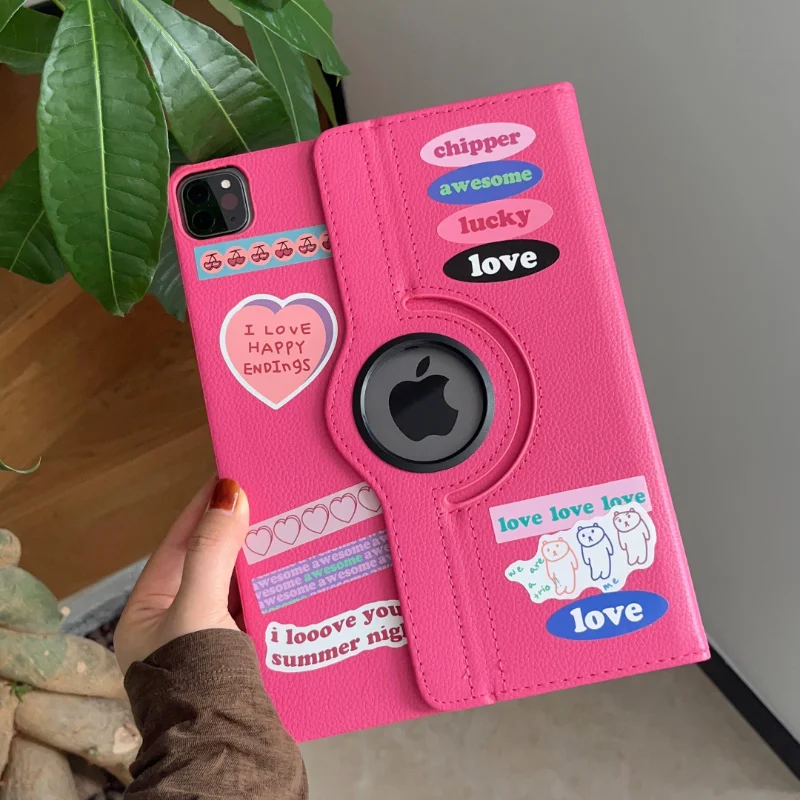 Custodia Per Ipad Pro 12.9 Ipad Cover 2015/2017/2018/2020/2021/2022 360 Custodia Rotante Ipad Pro 3Rd 4Th 5Th Gen 11 "Pollici Funda + Sticker