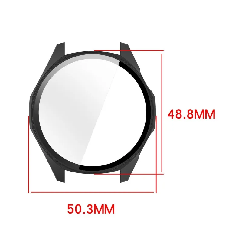 Tempered Glass Protective Case for Huawei Watch GT6 - Full Cover Screen Protector & Bumper