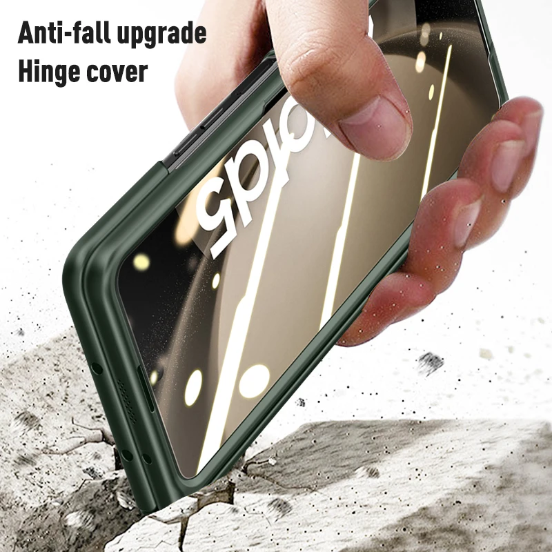 For Samsung Galaxy Z Fold 5 Case Shell Film Integrated Ultra-thin Skin Feeling Matte Folding Hinge All Inclusive Shockproof Case