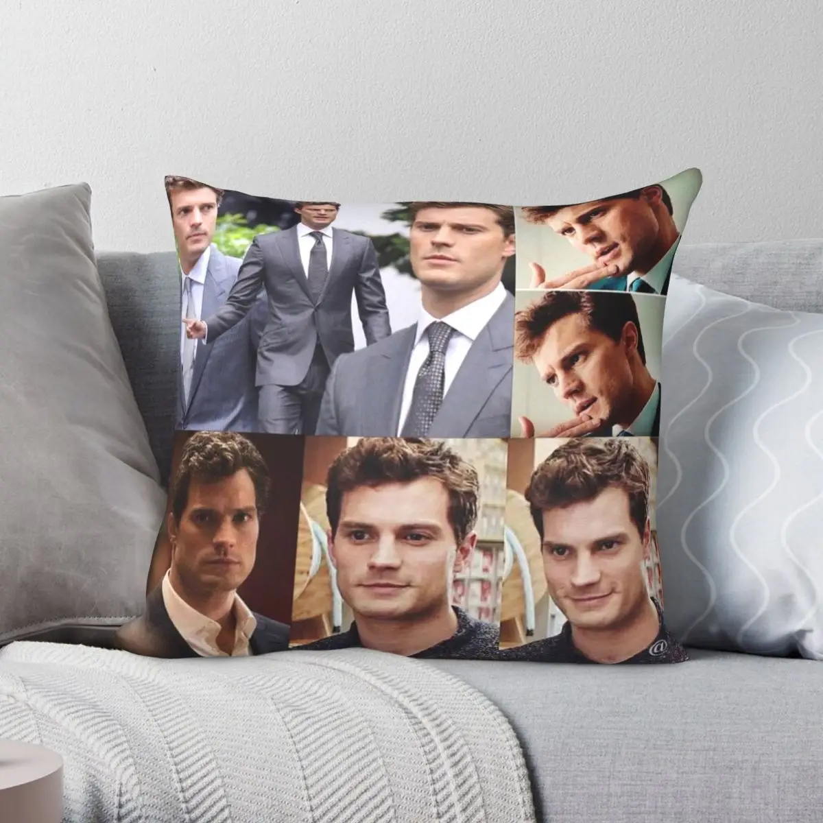 

Jamie Dornan Pillowcase Polyester Linen Velvet Creative Zip Decor Throw Pillow Case Home Cushion Cover