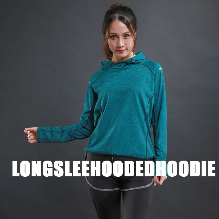 Womens Running Sport Hooded Jacket Compression Fitness Hoodies Gym Rashgard Training Coat Tops Yoga Sportswear