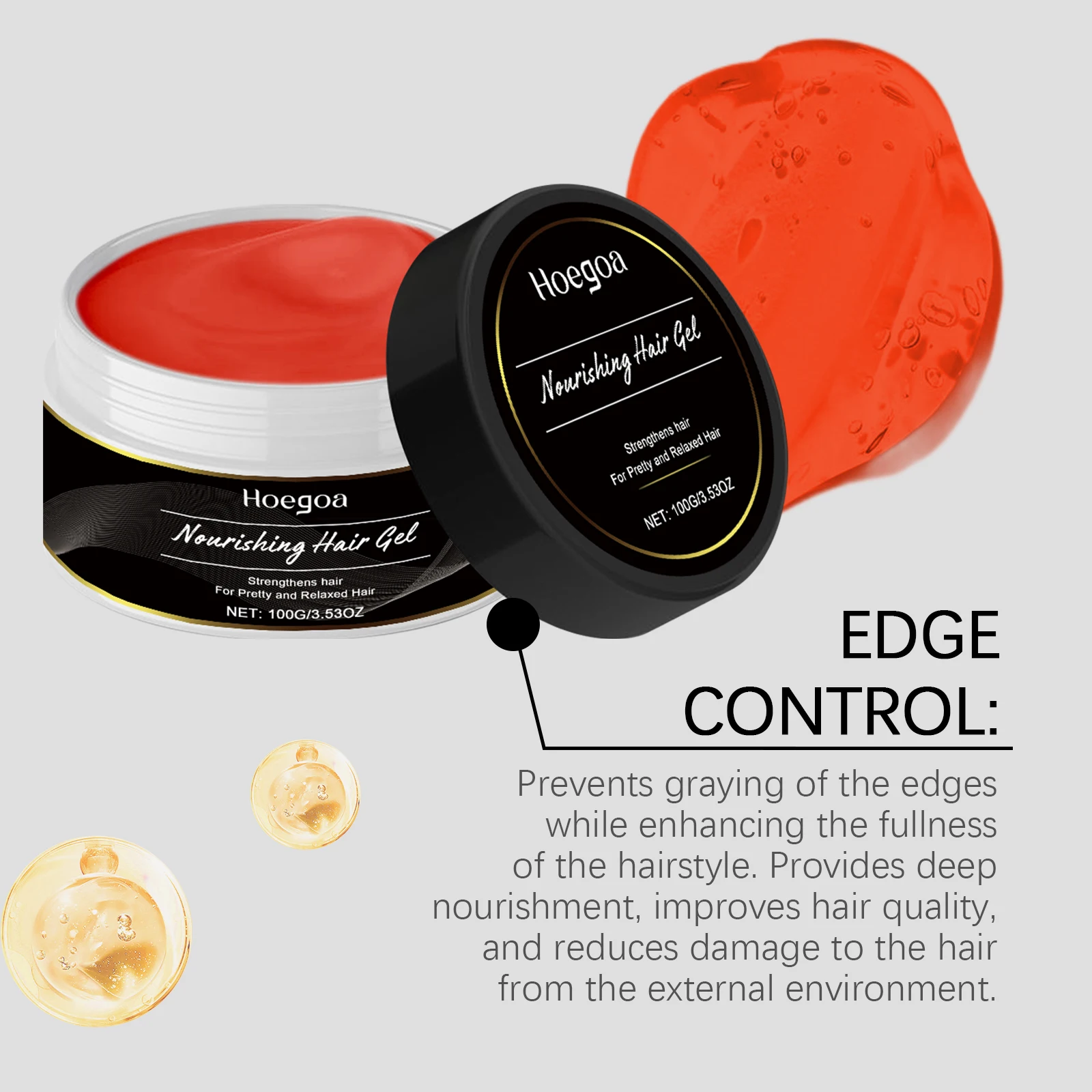 Moisturizing Hair Gel: Repairs Dry and Frizzy Hair, Offers Lightweight Freshness, and Leaves Hair Smooth