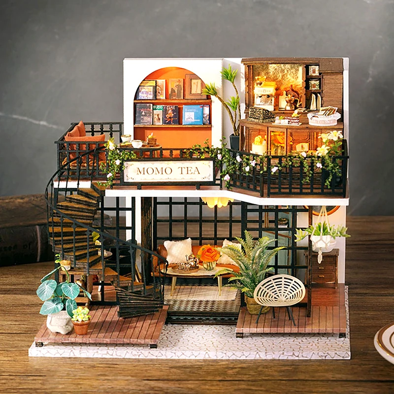 Time Of Coffee  Miniature Coffee Shop Kit- Miniature Dollhouse Kits