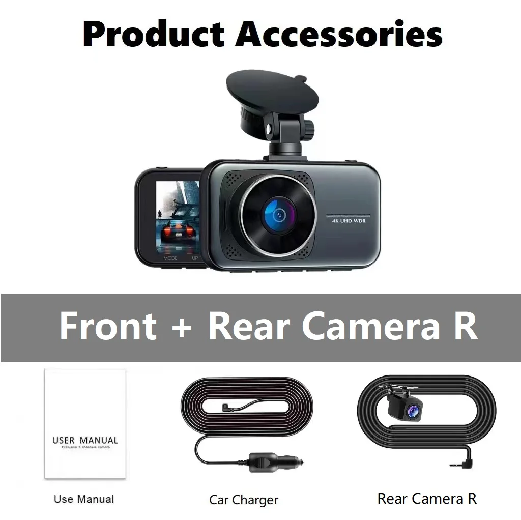 Dash Cam 4K WIFI Camera For Car Dashcam 24h Parking Monitor Front And Rear  Dual Dvrs Night Vision Kamera Samochodowa Rejestrator - AliExpress