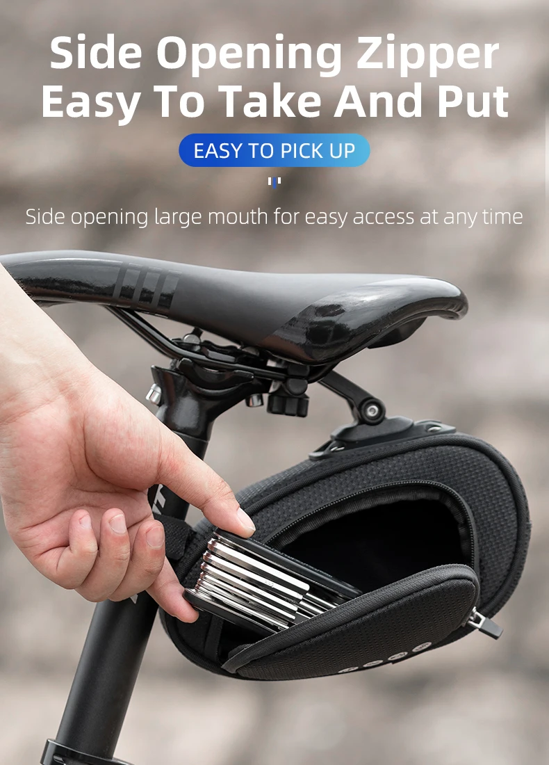 ROCKBROS Rainproof Bag Shockproof Bicycle Saddle Bag For Reflective Large Capacity Seat Post Tail Light Bag MTB Bike Accessories