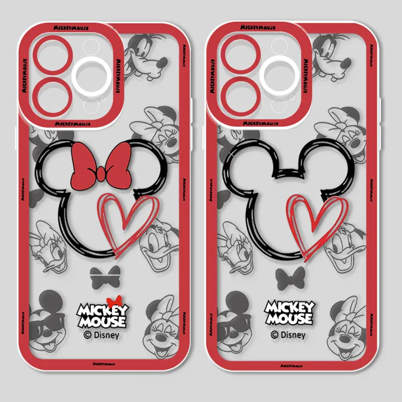 

Disney Cute Mickey Minnie Phone Case For iPhone 14 13 12 mini 11 Pro Max 8 7 Plus XR XS X Angel Eyes