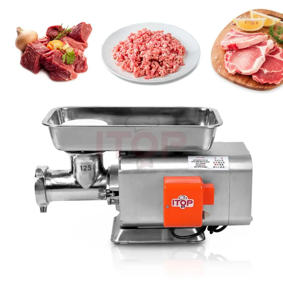 IT-MG21 Large Power Stainless Steel Meat Cutter Mixer, Fully Electric Grinder & Slicer, Automatic Frozen Meat Mincer On Sale